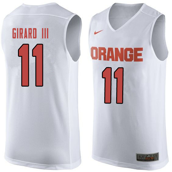 Men #11 Joseph Girard III Syracuse White College Basketball Jerseys Sale-Orange